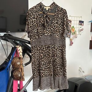 Michael Kors Brown Leopard Print Dress